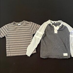 Gray Striped and Heathered Kids Tees set - Boys 5T